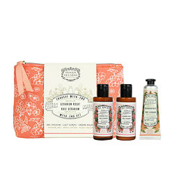 Panier des Sens Rose Géranium Crème pour les mains 30 ml + Gel douche 70 ml + Lait pour le corps 70 