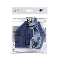 Masque NEQI 3 couches pour enfants 6-10 ans (bleu) 3 pces