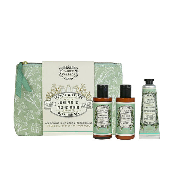 Panier des Sens Precious Jasmine Gel douche 70 ml + Lait pour le corps 70 ml + Crème pour les mains 