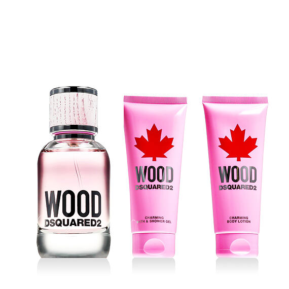 Dsquared2 Wood for Her EDT 50 ml + Gel douche 100 ml + Lait pour le corps 100 ml