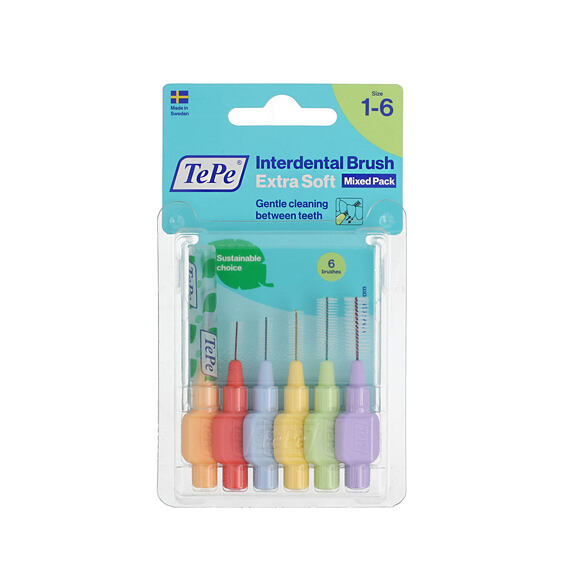 TePe Extra Soft Brossettes interdentaires 1-6 Mix 6 pces